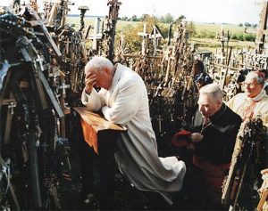 Pope John Paul II Visiting Hill of Crosses in Lithuania